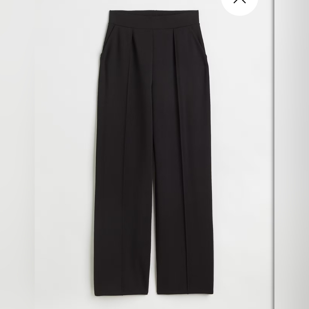 H&M High-Waist Wide Leg Black Dress Pants - Size Small